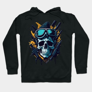 Evil skull with guns Hoodie